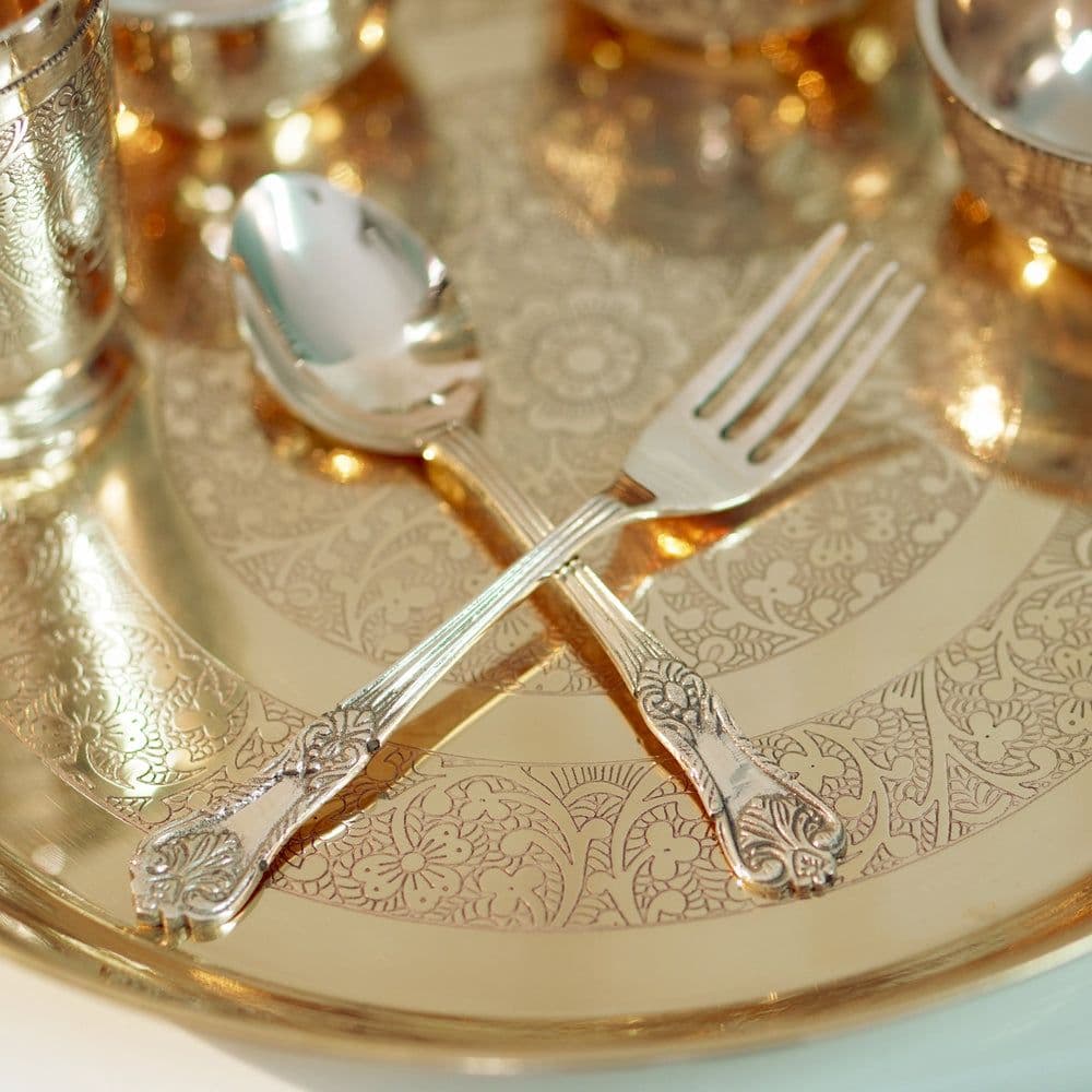 Brass Etched Dinner Set