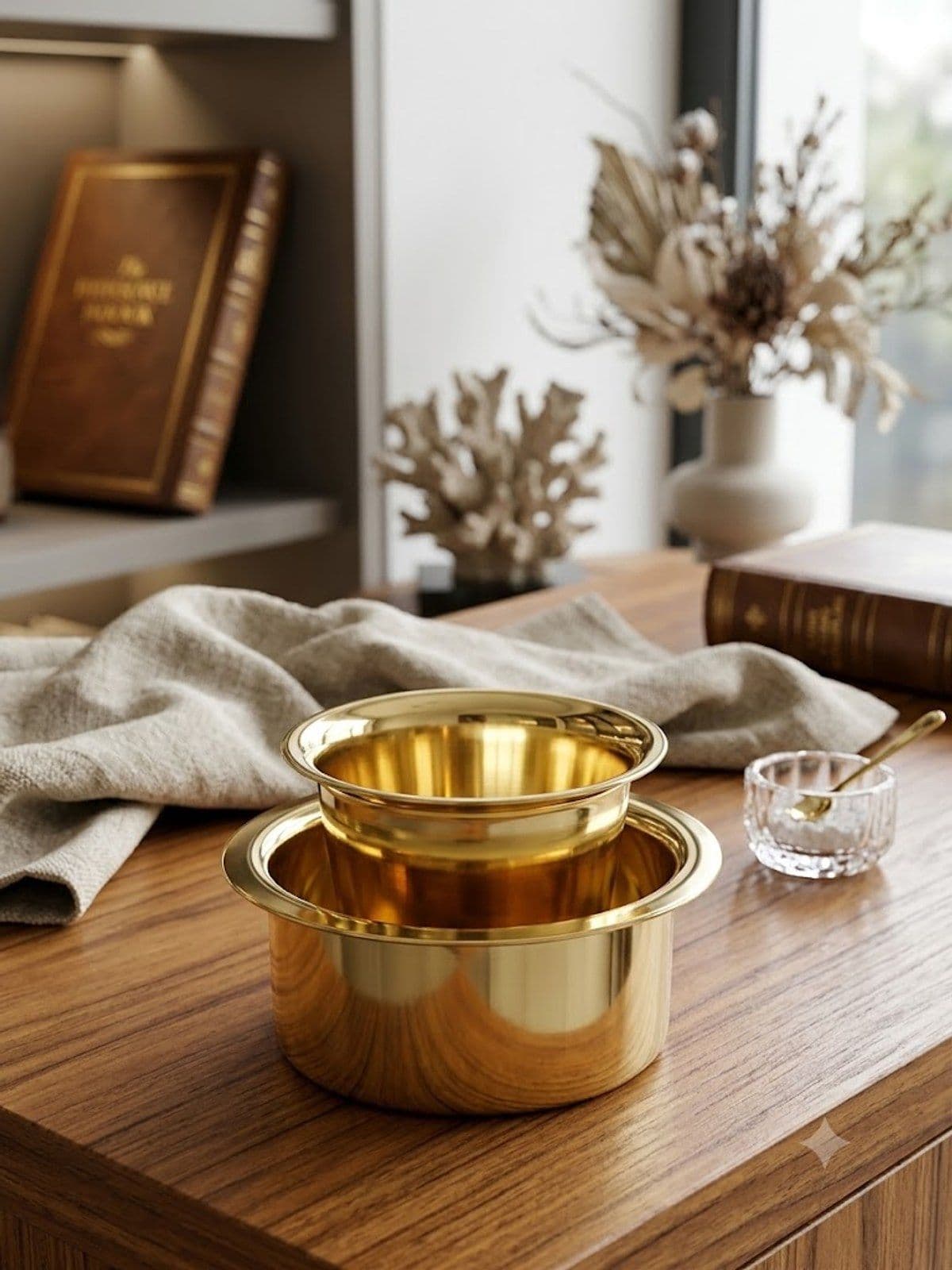Brass Traditional Coffee Dabara Set